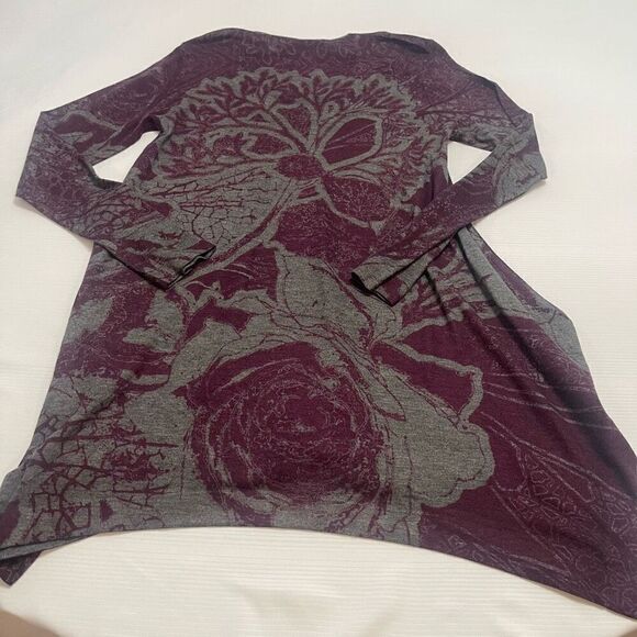 Soft Surroundings Purple Grey Floral Paisley Lagenlook Sweater Size Small - Picture 8 of 8